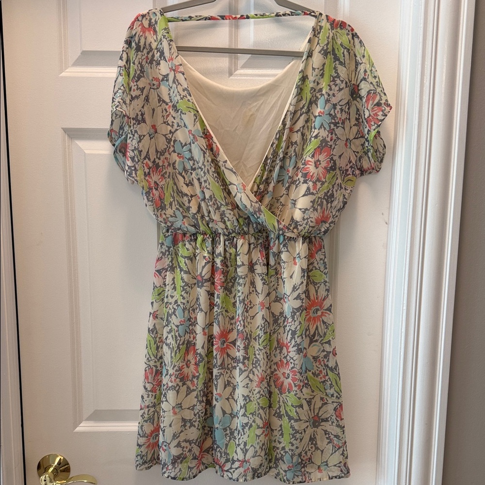 Lush Multicolor Floral Tunic Dress - Picture 3 of 4